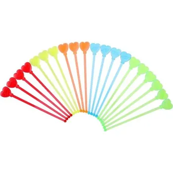 Koktejlová míchátka se srdcem 20 ks