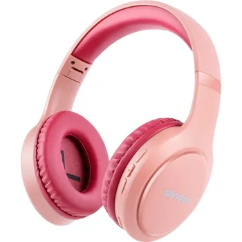 Sluchátka Bezdrátová bluetooth sluchátka s mikrofonem a funkcí potlačení okolního hluku Sluchátka přes hlavu Kožená sluchátka růžová