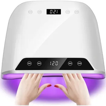 UV lampa na nehty LED UV lampa na sušení nehtů Profesionální sušička gelových laků Automatický senzor 4 časovače 30/60/90/120 s Duální displej Rychlé vytvrzení