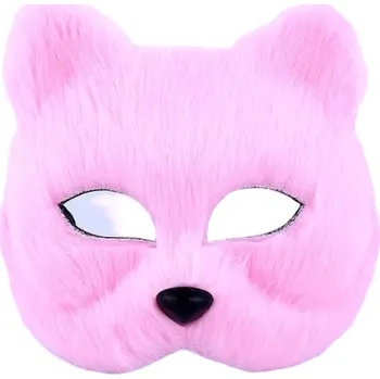 Zvířecí chlupatá maska růžová