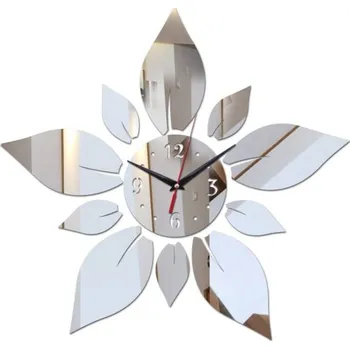 Hodiny Nástěnné samolepící hodiny G2154 stříbrná