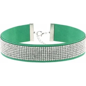Náhrdelník Choker s kamínky J3495 zelená