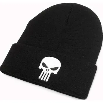 Pokrývka hlavy Zimní čepice s potiskem lebky bílá