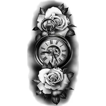 Tetování Dočasné vodotěsné tetování 11,5 x 21 cm Růže na stopkách Elegantní romantický motiv Výdrž až 15 dní Snadná aplikace Tetování na tělo