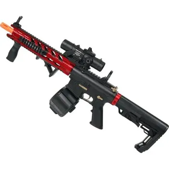 Dětská zbraň Elektrická zbraň na gelové kuličky 73 x 27 cm Dětský samopal s bubnovým zásobníkem, dalekohledem, zaměřovačem a USB nabíjením