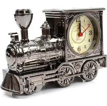 Hodiny Stolní hodiny lokomotiva stříbrná