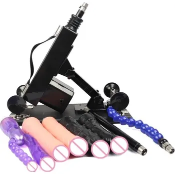 Vibrátor Automatizovaný sex simulátor s nastavitelným úhlem, regulací rychlosti a sadou 3 dild a 3 análních kolíků diskrétní balení