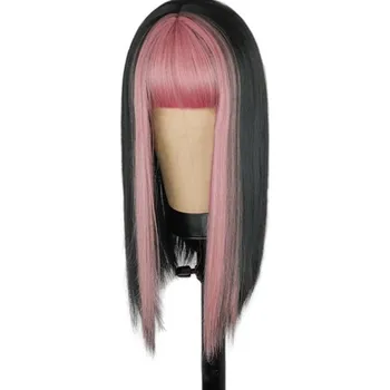 Paruka Paruka s barevnou ofinou růžová