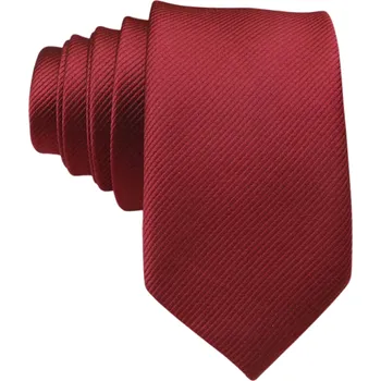 Formální jednobarevná úzká kravata pro muže 145 x 6 cm Elegantní pánská kravata Stylový módní doplněk na svatby, večírky, obchodní schůzky vínová