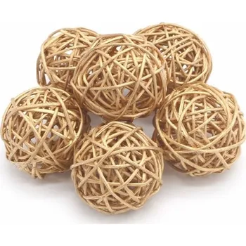 Proutěné dekorační koule 6 ks S