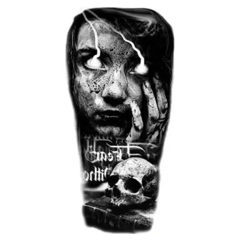 Odstranitelné tetování Dočasné vodotěsné tetování 11,5 x 21 cm Temné drsné motivy Realistický design Výdrž až 15 dní Snadná aplikace Tetování na tělo