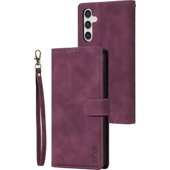 Pouzdro na mobilní telefon Flipové kožené pouzdro na Samsung A14 fialová