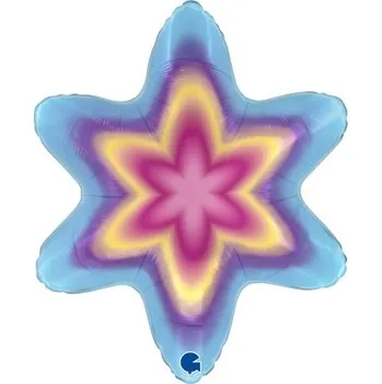 Balónek Hvězda liliová Aura 20"/51cm fóliový balónek nafukovací