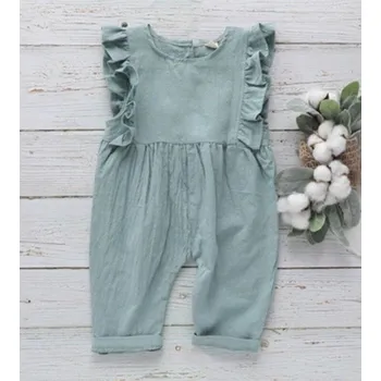 Dívčí overal s volánky T2648 tyrkysová 12-24 měsíců