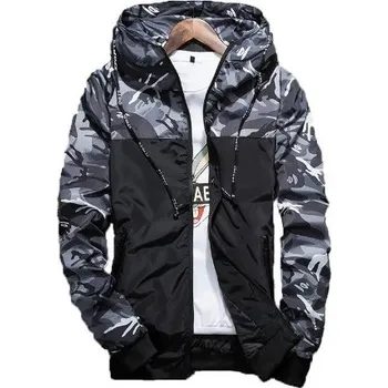 Pánská větrovka Pánská bunda s armádním vzorem J2042 šedá XS