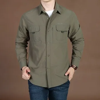 Pánská košile Pánská košile F579 armádní zelená S
