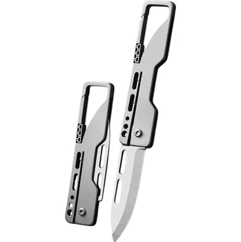 Multifunkční nůž Titanový zavírací nůž s karabinou 12 cm Nerezová čepel Outdoor EDC nůž do kapsy Kempování Turistika Cestování Praktický kapesní nástroj
