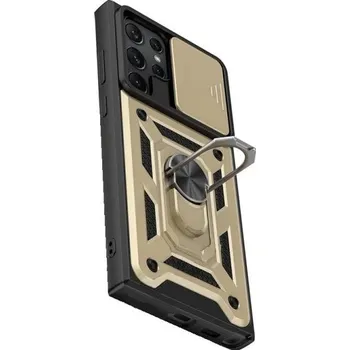 Pouzdro na mobilní telefon Kryt s ochranou fotoaparátu pro Samsung Galaxy S22 Plus zlatá