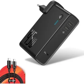 Powerbanka Kombinovaná power banka dual USB-C černá