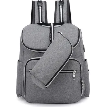 Přebalovací taška Multifunkční mateřský batoh šedá
