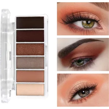 Oční stíny Paletka očních stínů Třpytivé oční stíny 6 barev 8,5 x 3,7 x 1,1 cm