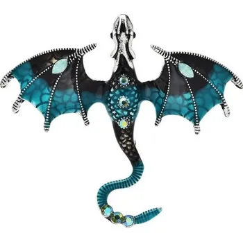 Brož Brož ozdobený drak modrá