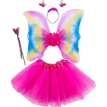 Dětský kostým motýlí křídla se sukní tmavě růžová