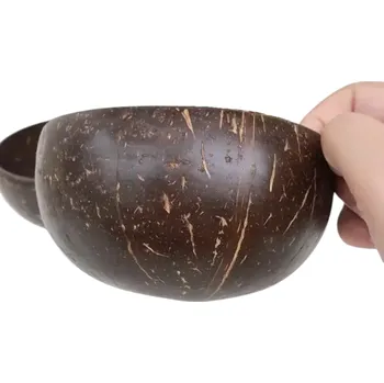 Přírodní kokosová miska 12–15 cm Ručně vyrobená miska z kokosové skořápky Dekorativní a ekologické nádobí do kuchyně Originální servírování