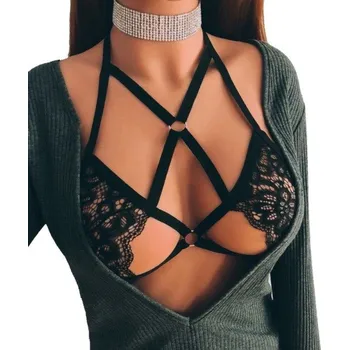 Podprsenka Sexy extravagantní podprsenka - Černá XL