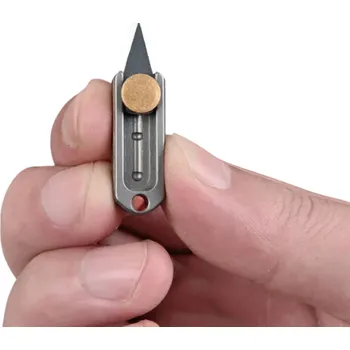 Multifunkční nůž Mini vysouvací nerezový kapesní nůž 4,3 cm s klíčenkou Kompaktní EDC přívěsek na klíče Ostrá čepel na cesty Outdoor výbava Cestování Výlety