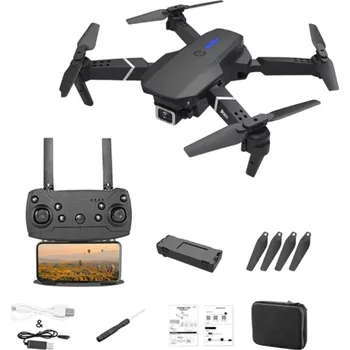 Dron Skládací dron 25x25 cm Duální kamera 4K/HD WiFi Dálkové ovládání 150m Dosah 3,7V 1800mAh 3 rychlosti USB nabíjení Ochranné pouzdro