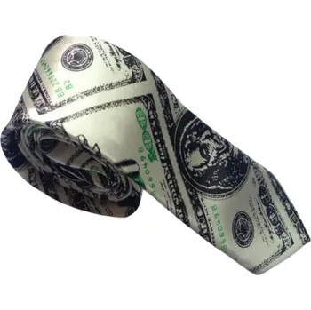 Kravata Kravata se vzorem dolarů 145 x 5 cm Elegantní pánská kravata s motivem dolarových bankovek Stylový doplněk na večírky Kostýmová kravata