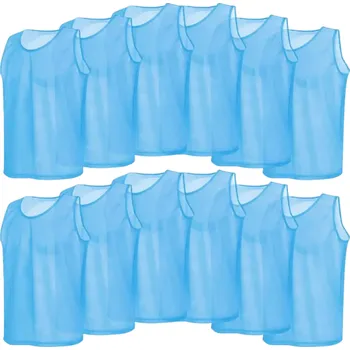 Barevná rozlišovací vesta na sport Sada rozlišovacích dresů Rozlišovací sportovní dres pro děti 12 ks modrá