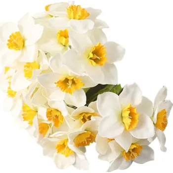 umělá květina Umělá kytice narcisů na dekoraci 6 ks Dekorativní květiny bílá