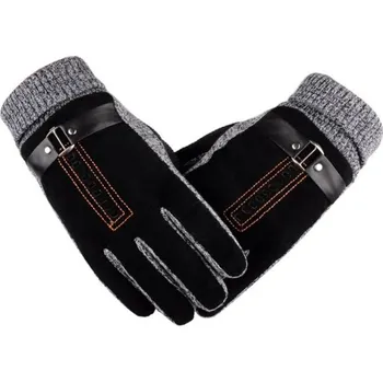 Rukavice Pánské kašmírové rukavice na zimu J1470 černá