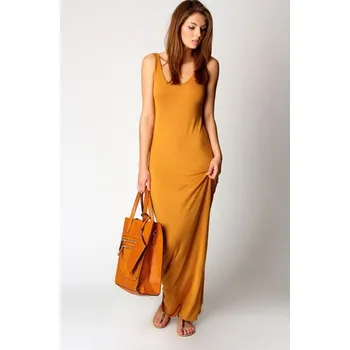 Dámské šaty Elastické maxi šaty oranžová XS
