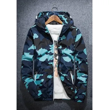 Pánská větrovka Pánská jarní/podzimní maskáčová bunda J2597 modrá S