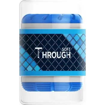 Vibrátor Pánský silikonový mini masturbátor 11x7 cm s realistickým vnitřkem pro manuální stimulaci, měkký povrch, diskrétní balení modrá