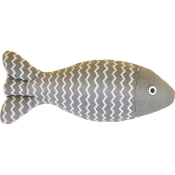 Hračka pro kočku Catnip Toy Ryba 21 x 8,5 cm Žvýkací hračka pro kočky Plyšová hračka pro kočky Broušení zubů pro kočky Plyšová kousací hračka šedá