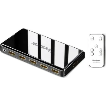 Redukce HDMI 2.0 switch 5:1 s IR dálkovým ovládáním