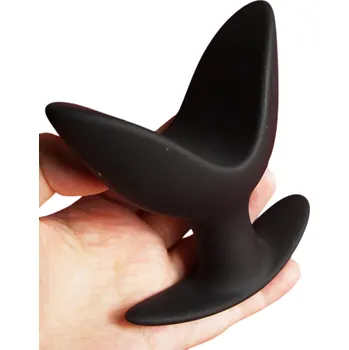 Vibrátor Silikonový anální kolík vel.S ve tvaru rozevřeného zobáku s kotevním úchytem ergonomický design měkký pružný materiál diskrétní balení