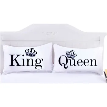 Dekorativní polštářek KING, QUEEN - povlaky na polštáře