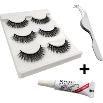 Umělé řasy Sada umělých řas + Klip na řasy a lepidlo