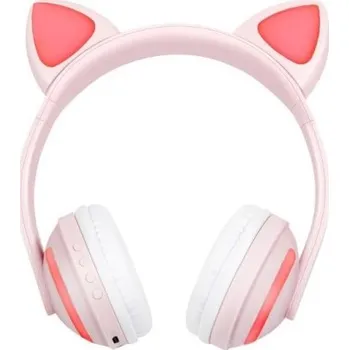 Sluchátka Sluchátka s ušima LED podsvícení růžová