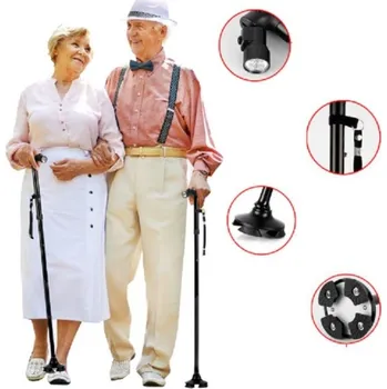 Trekingová hůl Vycházková skládací hůl s LED světly