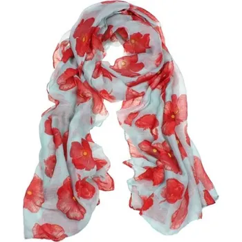 Šála Módní šátek s květinovým vzorem bílá
