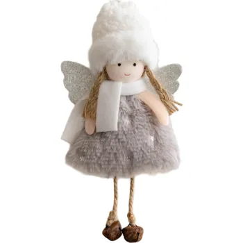 Vánoční dekorace Vánoční dekorace závěsný anděl 17 x 9 cm šedá