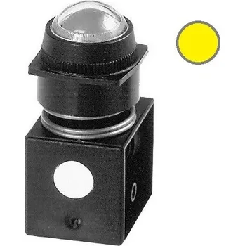 Příslušenství ke kompresoru Pneumatický vizuální indikátor tlaku 22mm, 1-8 bar, signalizace při tlaku (žlutá) Parker PXV-F151