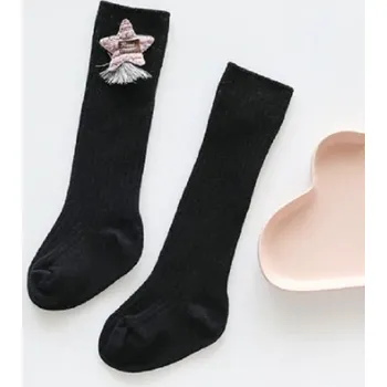 Dívčí podkolenky s 3D motivem černá 0-1 rok