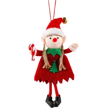 Vánoční dekorace Vánoční dekorace skřítek 17 x 10 cm červená